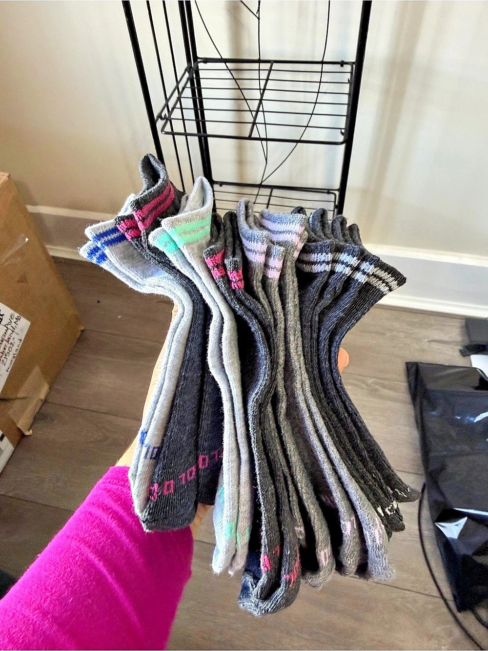 Hanes Men's Casual Socks Gray & Black
